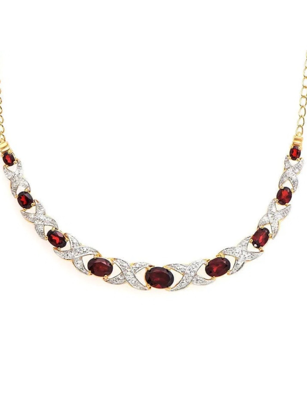 5.19 CT Garnet & Diamond Designer Necklace